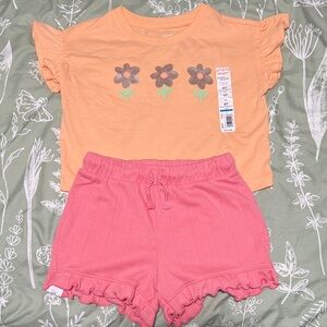 5T Jumping Beans Peach Top & Pink Shorts Set